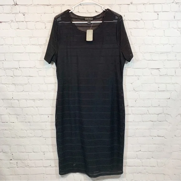 Forever 21 striped black short sleeve NWT dress - Picture 1 of 6